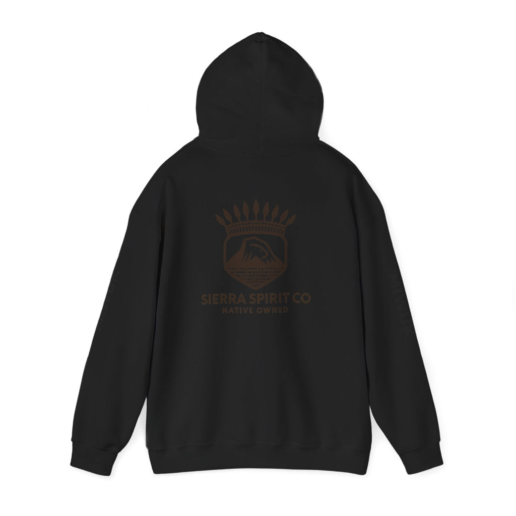 Miwuk sleeve Black logo Unisex Heavy Blend™ Hooded Sweatshirt