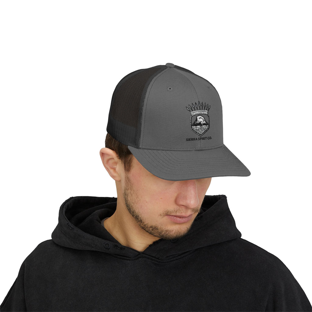 All black Sierra Spirit Co 6 panel Snapback