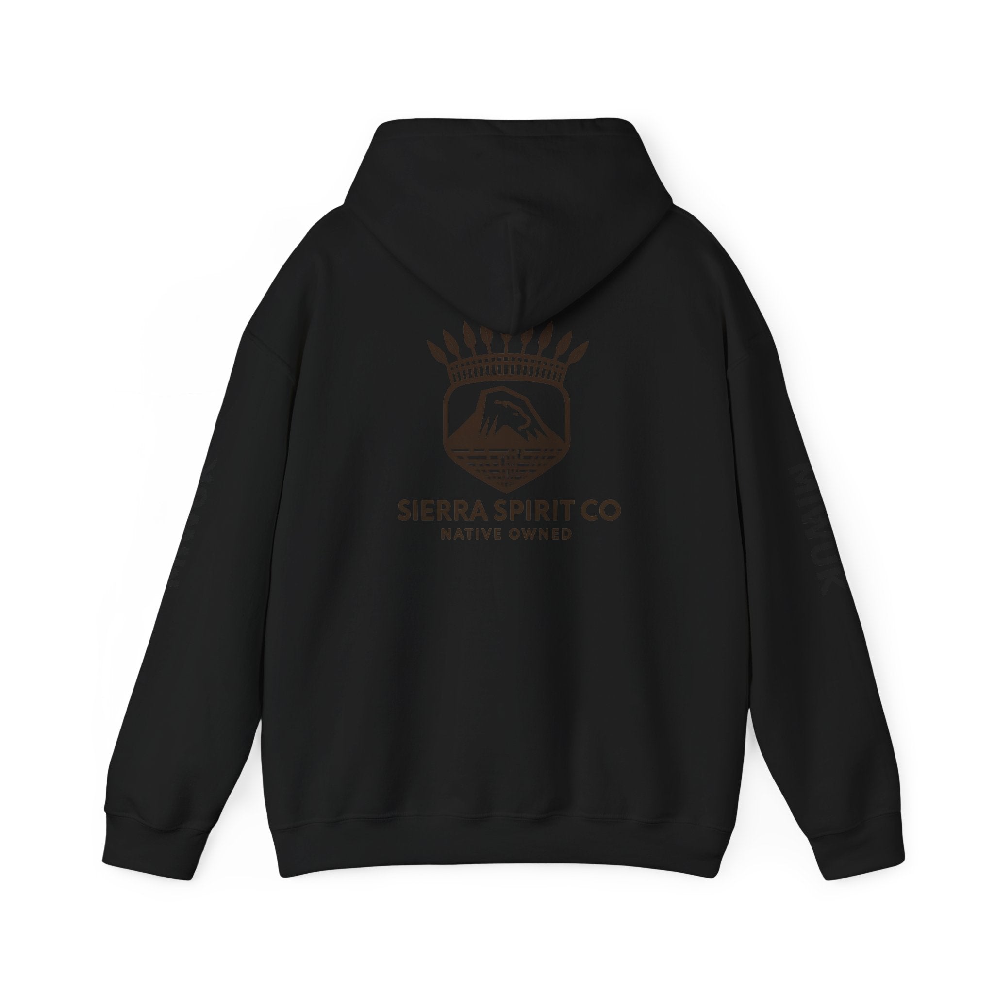 Miwuk sleeve Black logo Unisex Heavy Blend™ Hooded Sweatshirt