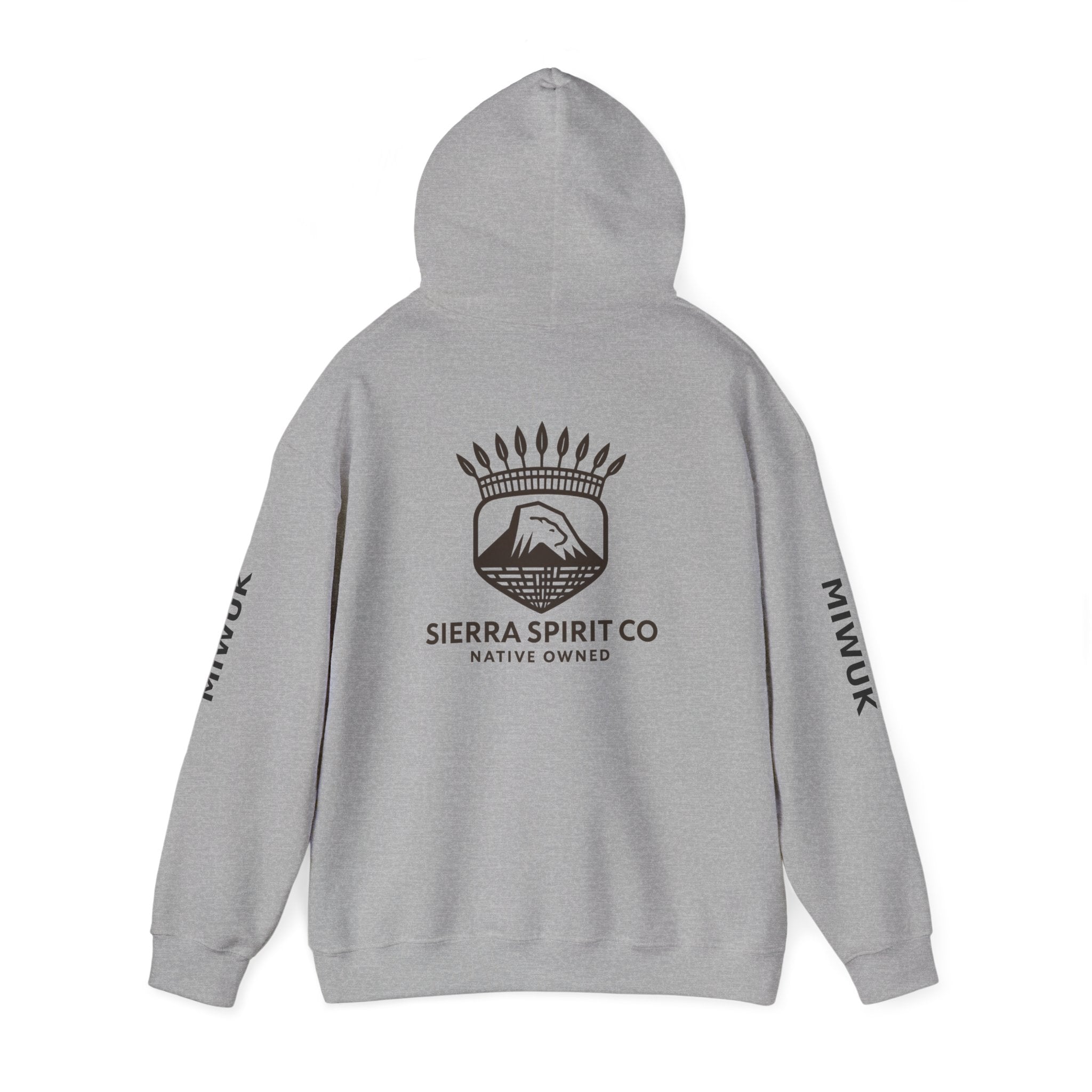 Miwuk sleeve Black logo Unisex Heavy Blend™ Hooded Sweatshirt