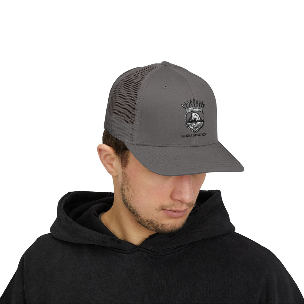 All black Sierra Spirit Co 6 panel Snapback