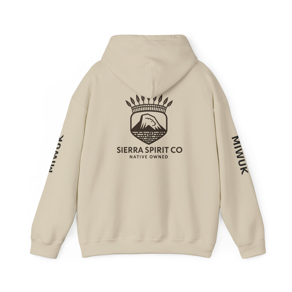 Miwuk sleeve Black logo Unisex Heavy Blend™ Hooded Sweatshirt